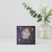 *~*神秘的な結晶金ゴールドグリッター星と星塵 スクエア名刺 (スタンド正面)