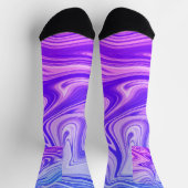 神秘的な絵画水の青色デザイン ソックス (上部)
