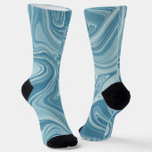 神秘的な絵画水の青色デザイン ソックス (傾斜あり)