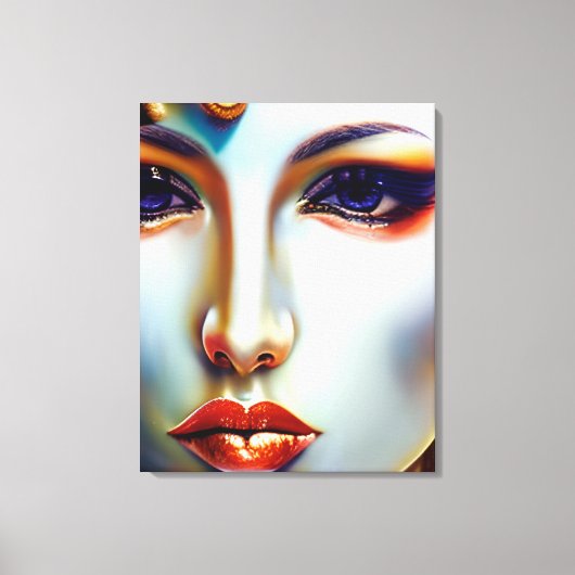 神秘的な美しいゴールデンクイーン キャンバスプリント (正面)