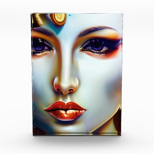 神秘的な美しいゴールデンクイーン フォトブロック (正面)