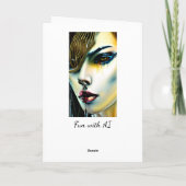 神秘的な美しいゴールデンヴァンパイア女神 カード (裏面)