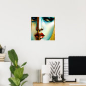 神秘的な美しいゴールデン女神 ポスター (ホームオフィス)