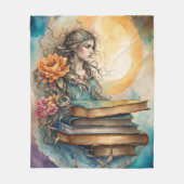 神秘的な美しい女素晴らし本 フリースブランケット (正面)