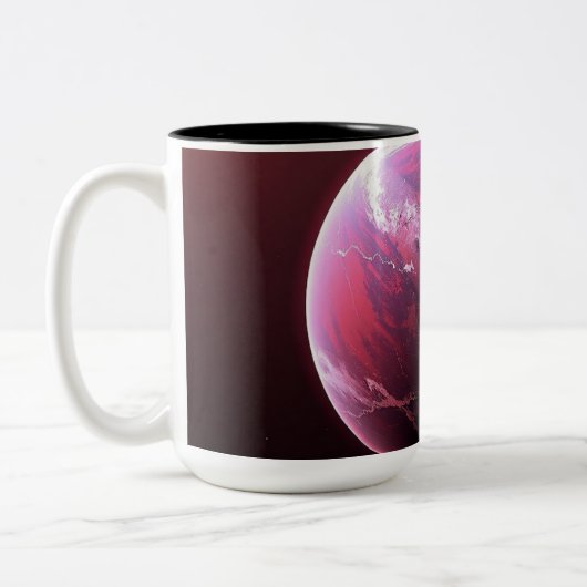 神秘的な美しい惑星 ツートーンマグカップ (左)