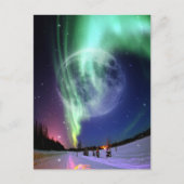 神秘的な美しい明るい大きなフルブルーの月 ポストカード (正面)