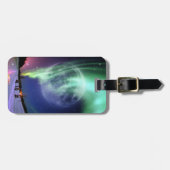 神秘的な美しい明るい大きなフルブルーの月 ラゲッジタグ (正面横)