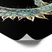 神秘的な美的な猫クレセント月路に座って ポスター (角)