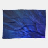 神秘的な翼と深いブルーの羽 キッチンタオル (横)