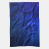 神秘的な翼と深いブルーの羽 キッチンタオル (縦)