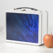 神秘的な翼と深いブルーの羽 メタルランチボックス (インサイチュ)