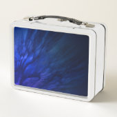 神秘的な翼と深いブルーの羽 メタルランチボックス (裏面)