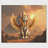 神秘的な翼のある猫スフィンクス - エジプトの幻想芸術 ラッピングペーパー (フラット)