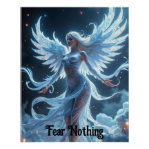 神秘的な翼のある空のニンフのポスター