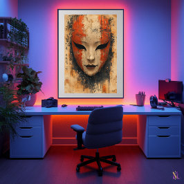 神秘的な能面 – 演劇日本のの優雅さ ポスター