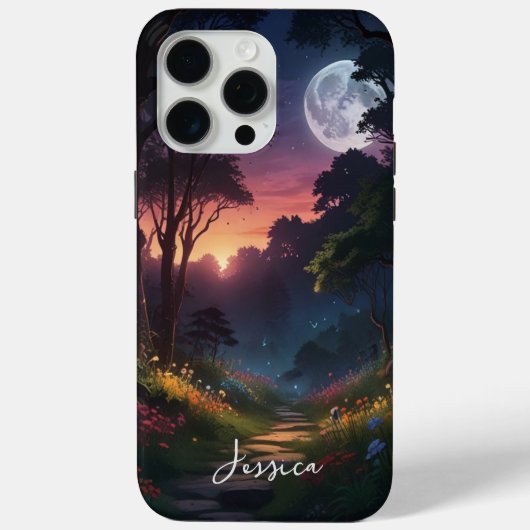 神秘的な自然のパーソナライズ名 Case-Mate iPhoneケース (裏面)