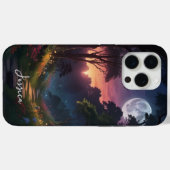神秘的な自然のパーソナライズ名 Case-Mate iPhoneケース (裏面 (横))
