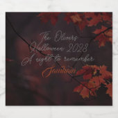 神秘的な自然ハローウィンパーティ スパークリングワインラベル (シングルラベル)