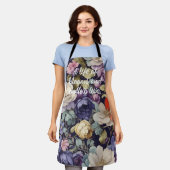 神秘的な花カスタム母への定年プレゼント エプロン (着用した状態)