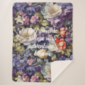 神秘的な花カスタム母への定年プレゼント シェルパブランケット (正面)