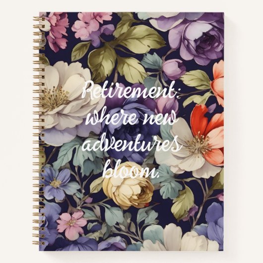 神秘的な花カスタム母への定年プレゼント ノートブック (正面)