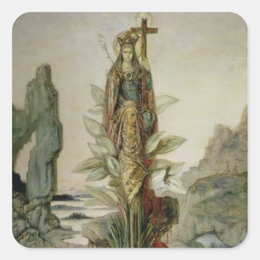 神秘的な花 スクエアシール (正面)