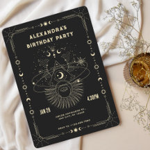 神秘的な芸術 月の天体 誕生日 ご招待