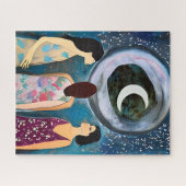 神秘的な芸術 |月を見る女性 ジグソーパズル (横)
