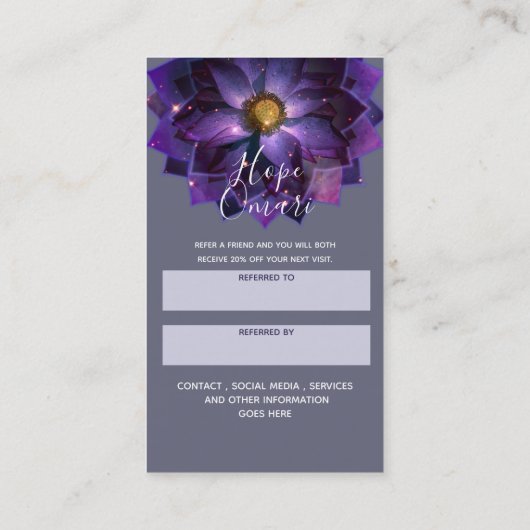 神秘的な蓮の花マンダラ |ニューエイジ紹介 紹介カード (裏面)