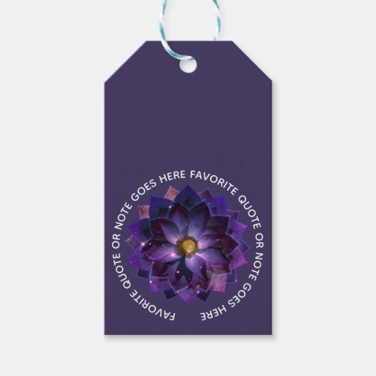 神秘的な蓮の花マンダラ |ニューエイジ ギフトタグ (正面)