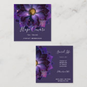 神秘的な蓮の花マンダラ |ニューエイジ スクエア名刺 (正面/裏面)