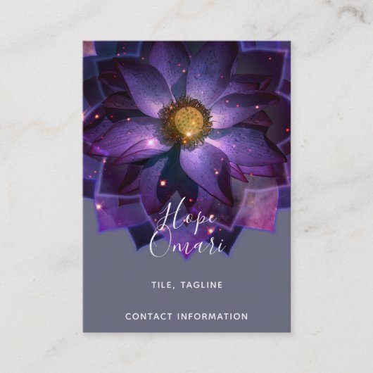 神秘的な蓮の花マンダラ |ニューエイジ 名刺 (正面)