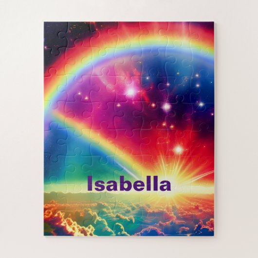 神秘的な藍雲のシーンに宇宙の虹 ジグソーパズル (縦)