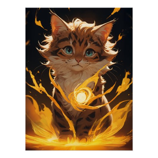 神秘的な虎の猫の火に精通 ポスター (正面)