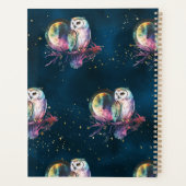 神秘的な虹のフクロウと満月の天体 プランナー手帳 (裏面)