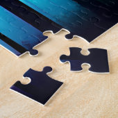 神秘的な虹の色のシルエット黒い木 ジグソーパズル (側面)