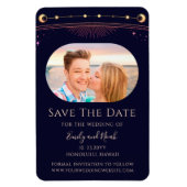 神秘的な虹の青い太陽の月の星の日付を保存 マグネット (縦)