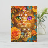 神秘的な虹色の目の猫の花の夢 招待状 (スタンド正面)