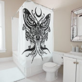 神秘的な蛾と三日月のバスルームのカーテン シャワーカーテン (インサイチュ)