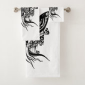 神秘的な蛾と三日月のバスルームのタオルのセット バスタオルセット (インサイチュ)