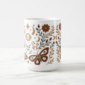 神秘的な蛾と月 コーヒーマグカップ (中央)