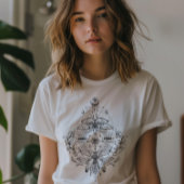 神秘的な蛾と神聖な幾何学グラフィック Tシャツ