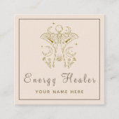 神秘的な蝶のエネルギーヒーラー スクエア名刺 (正面)