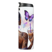 神秘的な蝶の入れ墨をしたコーヒーモーメント タンブラー (回転右)