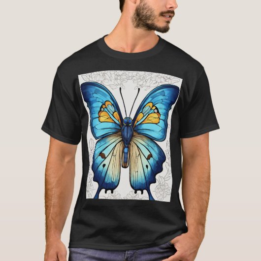 神秘的な蝶の星座T軸 Tシャツ (正面)