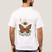 神秘的な蝶の視覚 Tシャツ (裏面)
