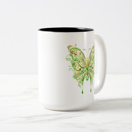 神秘的な蝶マグ ツートーンマグカップ (正面右)