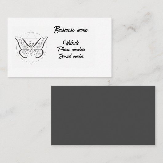 神秘的な蝶 名刺 (正面/裏面)