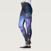 神秘的な螺旋銀河の宇宙アート レギンス (左)