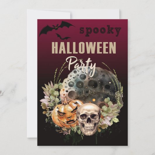 神秘的な衣装パーティーハロウィーン招待状 招待状 (正面)